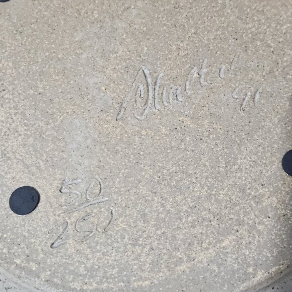 Stoneware Salt Glazed Handmade Plate Bethlehem PA 250th Anniversary 1991 Vintage - Picture 4 of 6